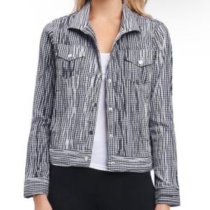 Fox Croft Plaid Light Jacket - Black and White - Size 4